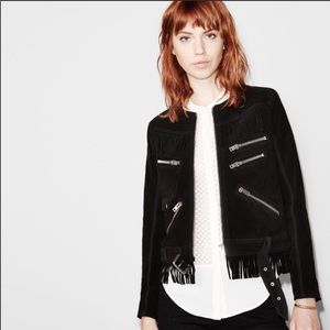 NEW The Kooples suede fringe jacket, MED